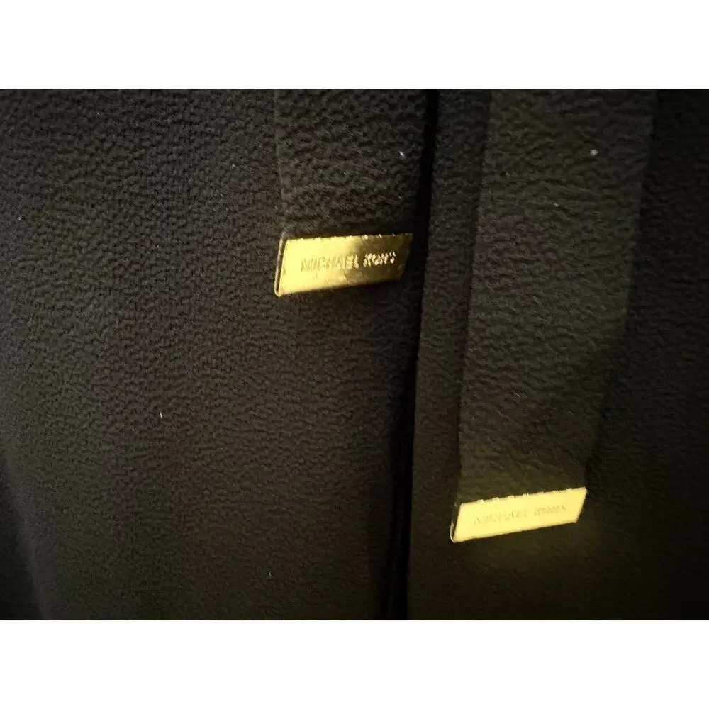Michael Kors Cropped Wide-Leg Paper Bag Trousers Black Medium Tie Belt